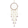 Wire Wrapped Natural Rose Quartz Chips Ring Hanging Ornaments HJEW-JM02371-02-1
