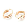Brass Micro Pave Cubic Zirconia Heart Hoop Earrings EJEW-T048-36G-3