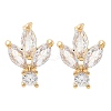 Brass Clear Cubic Zirconia Stud Earring Findings KK-A238-02B-G-1