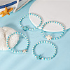 8Pcs Turtle & Starfish Synthetic Turquoise Beaded Stretch Bracelet Sets BJEW-SC0001-47-7