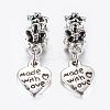 15Pcs Tibetan Style Alloy European Dangle Charms MPDL-ZF0001-08-1