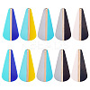 10Pcs 5 Colors Transparent & Opaque Resin & Wood Pendants RESI-TA0004-66-2
