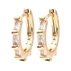Brass Micro Pave Cubic Zirconia Hoop Earrings EJEW-D078-06KCG-1