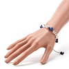 Natural Lapis Lazuli(Dyed) Chip Beaded Bracelet for Girl Women BJEW-TA00019-04-3