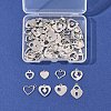 60Pcs 10 Styles 201 Stainless Steel Open Heart Charms STAS-FS0001-92-6