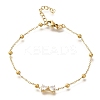 304 Stainless Steel with Cubic Zirconia Link Bracelets STAS-Z103-02G-03-1