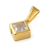 304 Stainless Steel Micro Pave Clear Cubic Zirconia Pendants STAS-R229-23G-2
