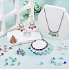70Pcs 7 Colors Crackle Glass Pendants PALLOY-TADJ00018-5