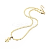 Crystal Rhinestone Dollar Sign Pendant Necklace with Herringbone Chains NJEW-I116-03G-3