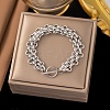 304 Stainless Steel Oval Link Chain Bracelets LS-BJEW-G759-03P-1