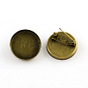 Flat Round Tray Brass Brooch Findings for DIY Brooch Making X-MAK-Q001-025AB-1