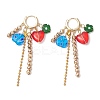 Lmapwork Heart with Flower Hoop Earrings EJEW-JE06253-2