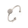 Tarnish Resistant 304 Stainless Steel Pad Ring Settings STAS-H217-01P-01-1