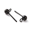 304 Stainless Steel Ball Stud Earring Findings STAS-G099-09B-4