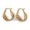 Ion Plating(IP) 201 Stainless Steel Textured Twist Hoop Earrings EJEW-I309-24G-1