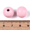 Spray Painted Round Natural Schima Wood Beads WOOD-A018-14mm-05-3