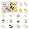 16Pcs 16 Styles Animal Shape Alloy Enamel Pendants FIND-YW0005-75-1