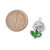 Glass Seed Beaded Flower Pendants PALLOY-MZ00521-03-2