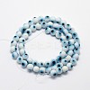 Handmade Evil Eye Lampwork Round Bead Strands LAMP-L055-8mm-07-2