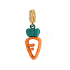 Spray Painted Brass Micro Pave Cubic Zirconia Pendants STAS-OY010-90G-1