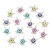 CCB Plastic Frame with Polymer Clay Beads Star Links Connector Charms KK-D103-09B-P-1