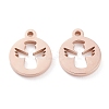Ion Plating(IP) 304 Stainless Steel Charms LS-STAS-Y002-15RG-1
