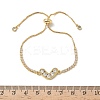 Heart Brass Micro Pave Cubic Zirconia Slider Bracelets BJEW-K248-02G-5
