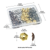 200Pcs 4 Colors 6-Petal Tibetan Style Alloy Flower Bead Caps TIBE-FS0001-03-5
