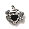 Natural Obsidian Heart Pendants KK-K331-01AS-05-3