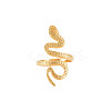 Ion Plating(IP) 304 Stainless Steel Snake Wide Open Cuff Ring for Women RJEW-S405-160G-1