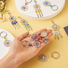 Woven Net/Web with Feather Tibetan Style Alloy Pendant Decorations HJEW-KS0001-03-6