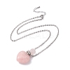 Openable Heart Natural & Synthetic Mixed Stone Perfume Bottle Pendant Necklaces for Women NJEW-F296-05P-3