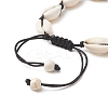 Natural Shell & Synthetic Turquoise Braided Bead Bracelet for Women BJEW-JB09245-5
