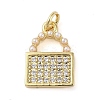 Brass Micro Pave Clear Cubic Zirconia Pendants KK-Q813-08B-G-1