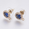 Faceted Glass Stud Earring Findings GLAA-F084-B01-1