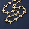 304 Stainless Steel Butterfly Link Chain Necklaces for Women NJEW-G178-16G-2