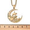 201 Stainless Steel Hollow Cut Cowboy Moon Pendant Necklaces LS-NJEW-H065-26G-3