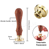 Brass Wax Seal Stamp with Handle AJEW-WH0184-0897-2