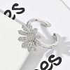 Brass Micro Pave Cubic Zirconia Cuff Open Rings RJEW-H256-06P-3