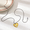Duo Tone 304 Stainless Steel Heart Pendant Necklaces for Women WG2A018-01-1
