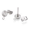 Non-Tarnish 304 Stainless Steel Stud Earring Findings STAS-E192-01P-03-2