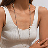 Alloy & Plastic Imitation Pearl White Round Beads Handmade Link Chain Long Necklaces for Women FS-WG575FB-02-1