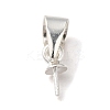 Rhodium Plated 925 Sterling Silver Cup Pearl Bail Pin Pendants STER-P008-02-1