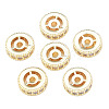 Brass Micro Pave Clear Cubic Zirconia Beads KK-N259-06-3
