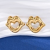 304 Stainless Steel Stud Earrings for Women EJEW-F357-03G-01-1