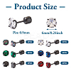 12Pcs 6 Colors Cubic Zirconia Diamond Stud Earrings EJEW-TA0001-09-4
