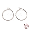 Rhodium Plated 925 Sterling Silver Hoop Earring Findings STER-Q188-01A-P-3