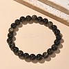 Natural Golden Sheen Obsidian Bead Stretch Bracelets X-BJEW-K212-B-020-2