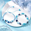 2Pcs Adjustable Natural Mixed Gemstone Braided Bracelet Sets BJEW-JB10994-2