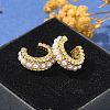 Brass Plastic Pearl Cuff Earrings EJEW-G420-01G-2